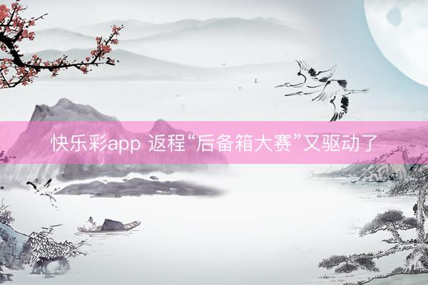 快乐彩app 返程“后备箱大赛”又驱动了