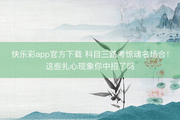 快乐彩app官方下载 科目三路考惊魂名场合！这些扎心现象你中招了吗
