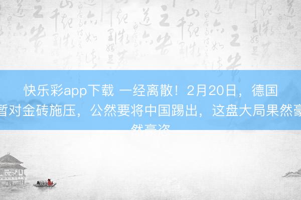 快乐彩app下载 一经离散！2月20日，德国短暂对金砖施压，公然要将中国踢出，这盘大局果然豪恣